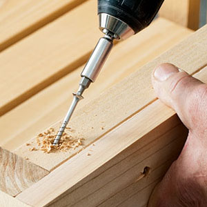 Drywall screw in close-up.